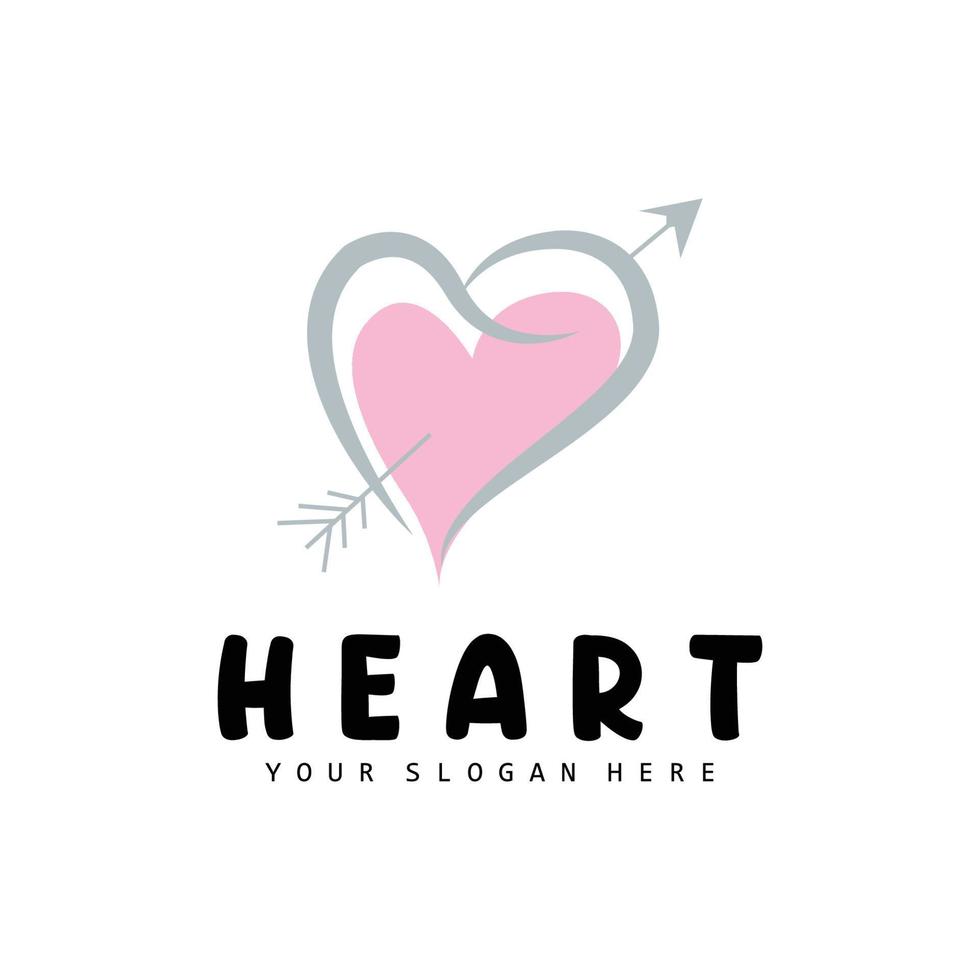 Heart Logo, Love Design, Valentine's Day Vector, Love Heart Icon, Illustration Template vector