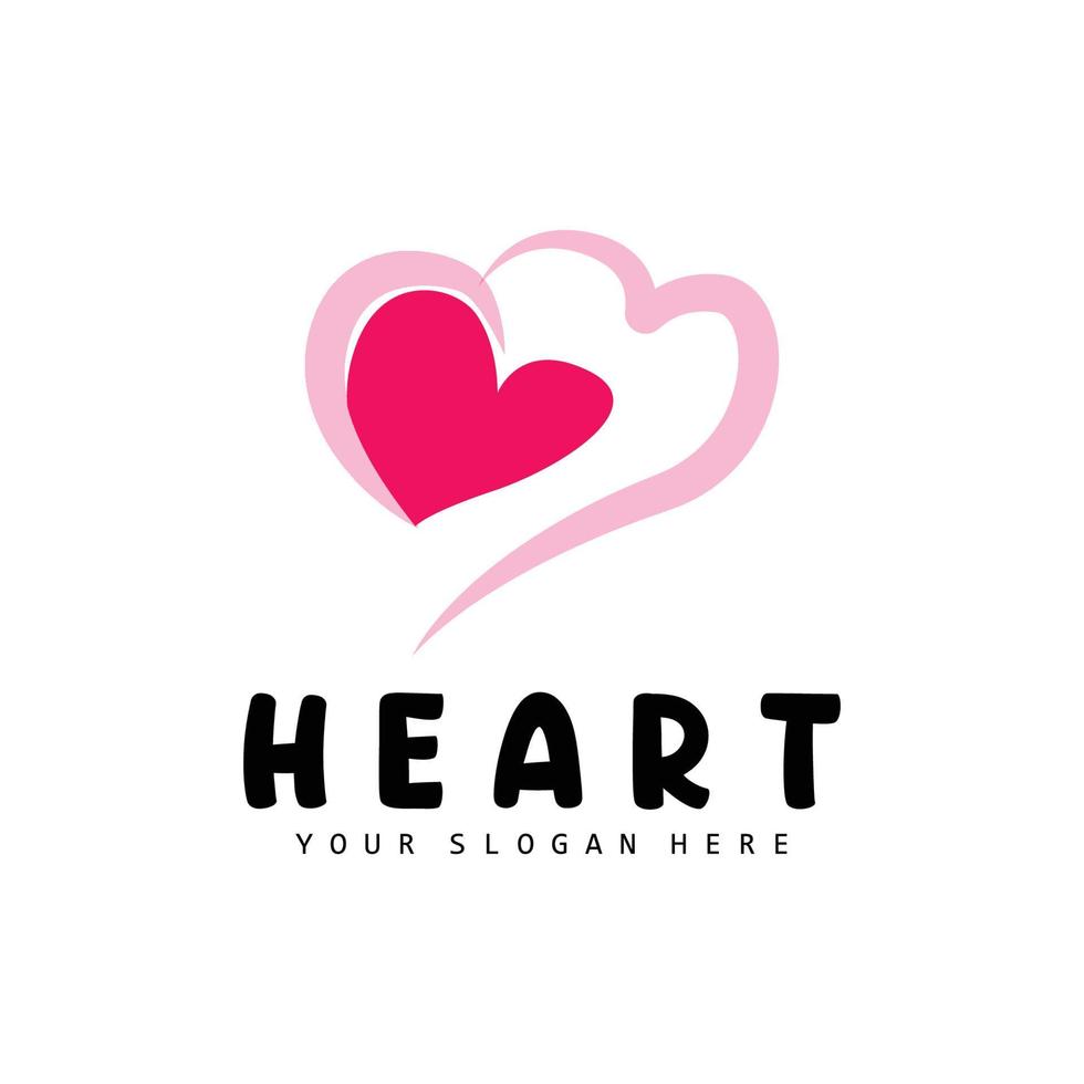 Heart Logo, Love Design, Valentine's Day Vector, Love Heart Icon, Illustration Template vector
