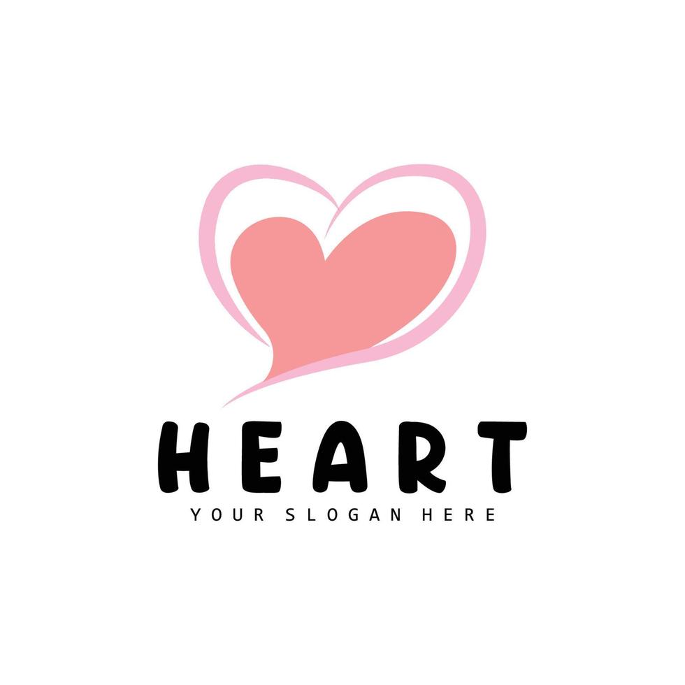 Heart Logo, Love Design, Valentine's Day Vector, Love Heart Icon, Illustration Template vector