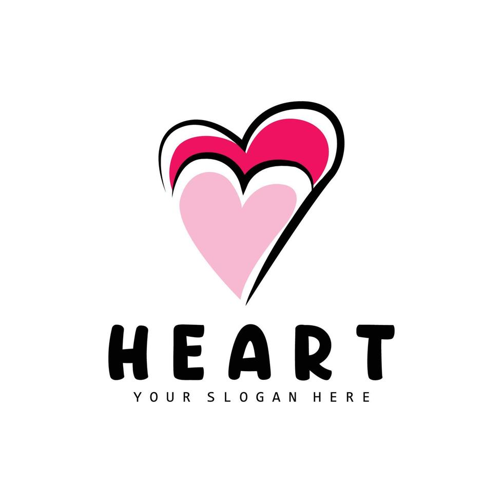 Heart Logo, Love Design, Valentine's Day Vector, Love Heart Icon, Illustration Template vector