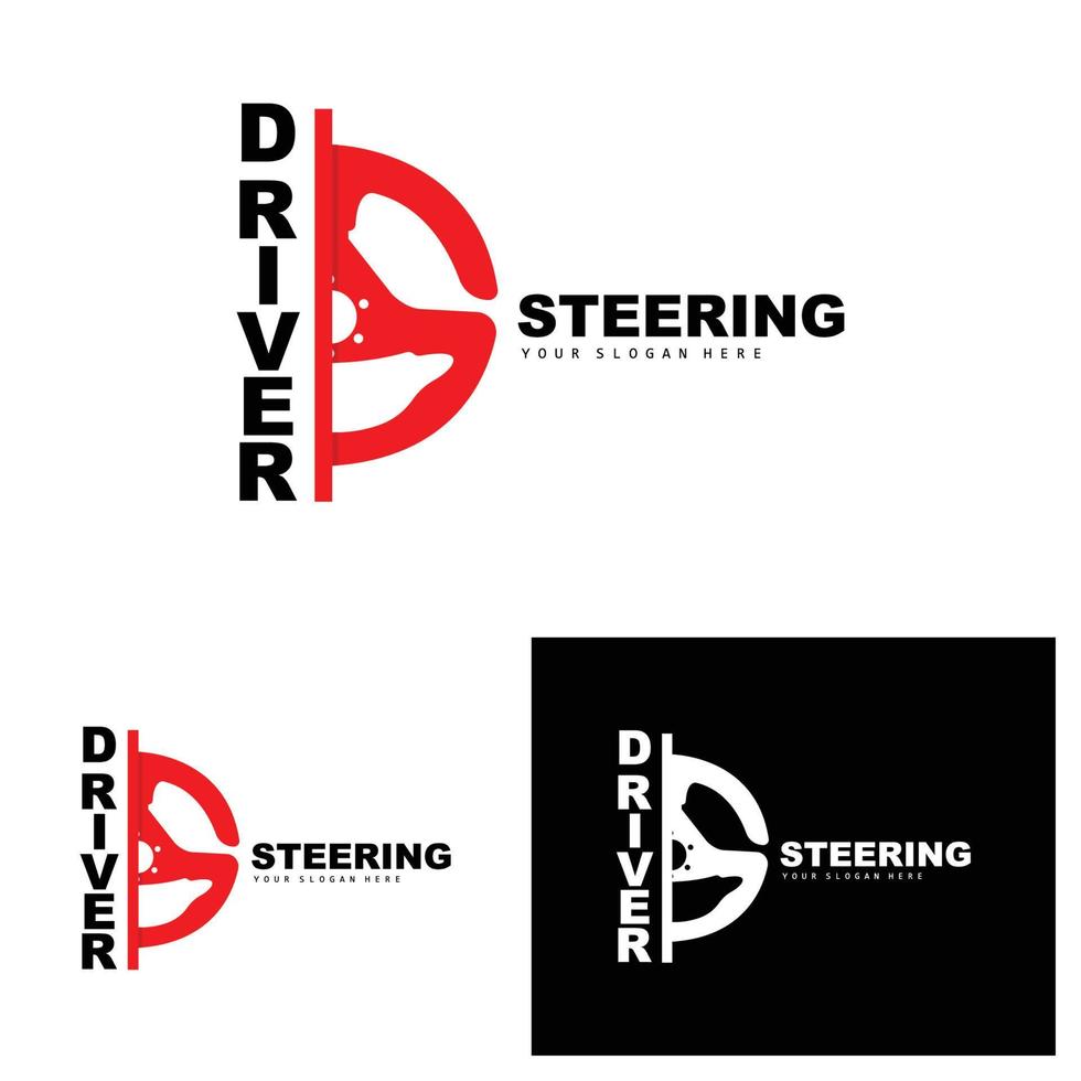 Car Steering Logo, Driver Vector, Transport Vehicle Design, Repair, Maintenance, Car Garage vector