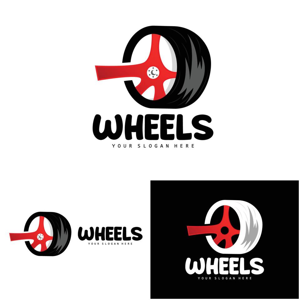 Tire Wheel Logo, Automotive Parts Vector, Maintenance Workshop Design, Garage, Automotive, Vehicle, Modern Simple Wheel Icon vector