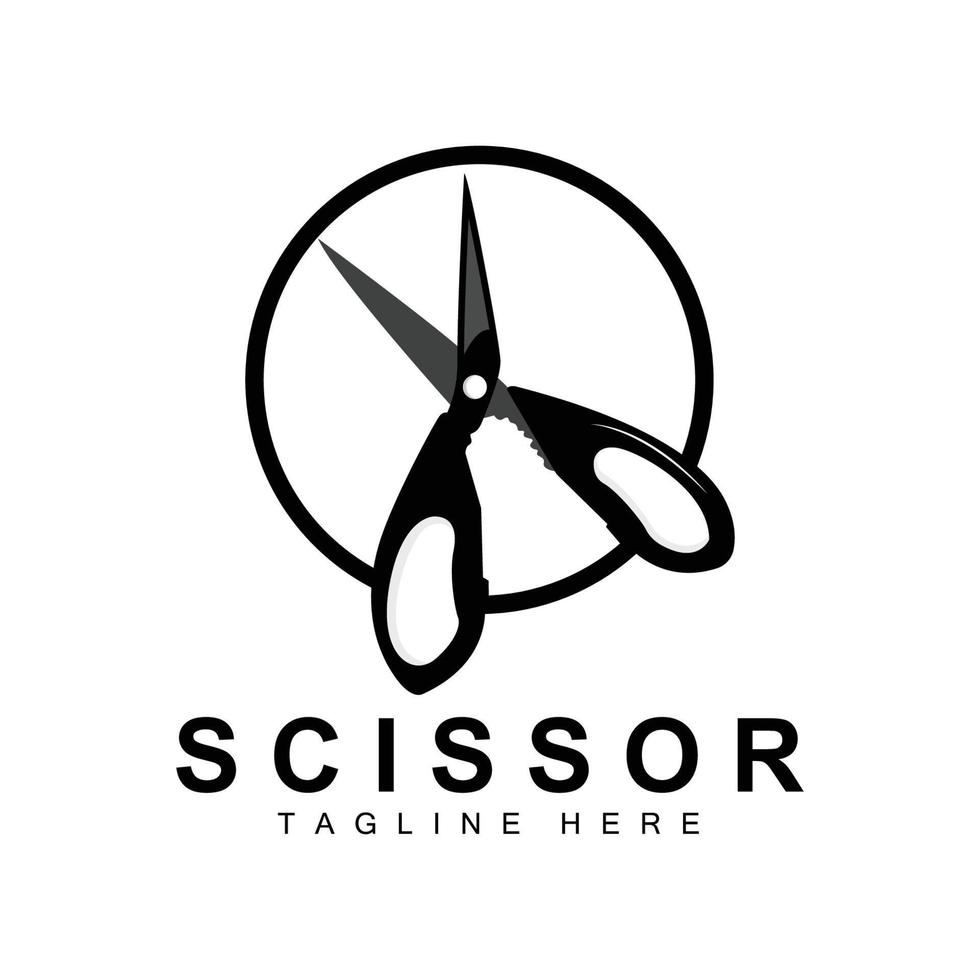 Scissors Logo Design, Barbershop Shaver Vector, Babershop Scissors Brand Illustration vector