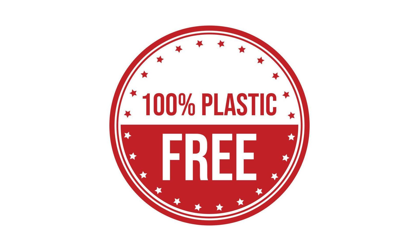 100 Percent Plastic Free Rubber Stamp vector