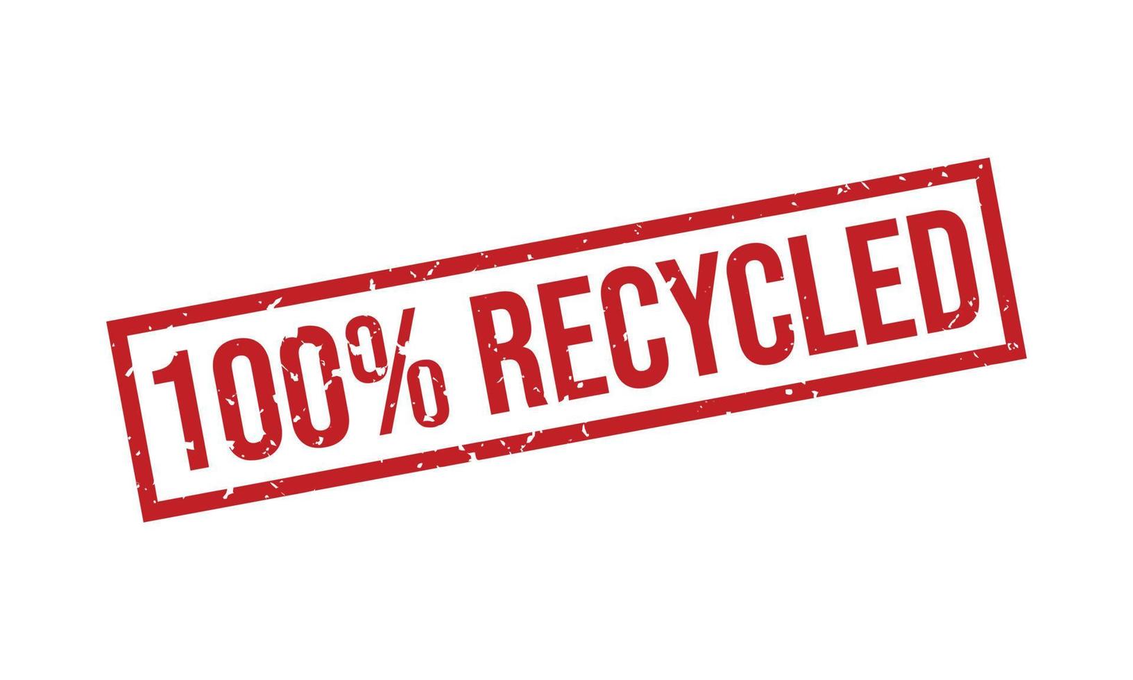 100 Percent Recycled Rubber Stamp vector
