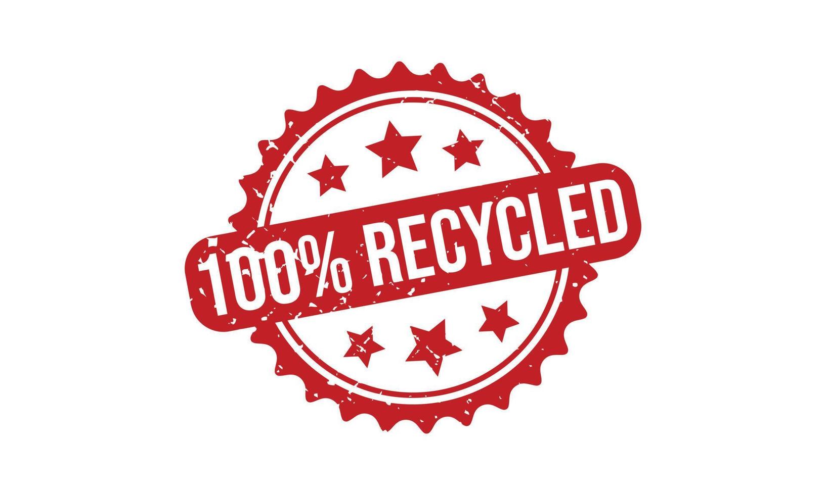 100 Percent Recycled Rubber Stamp vector