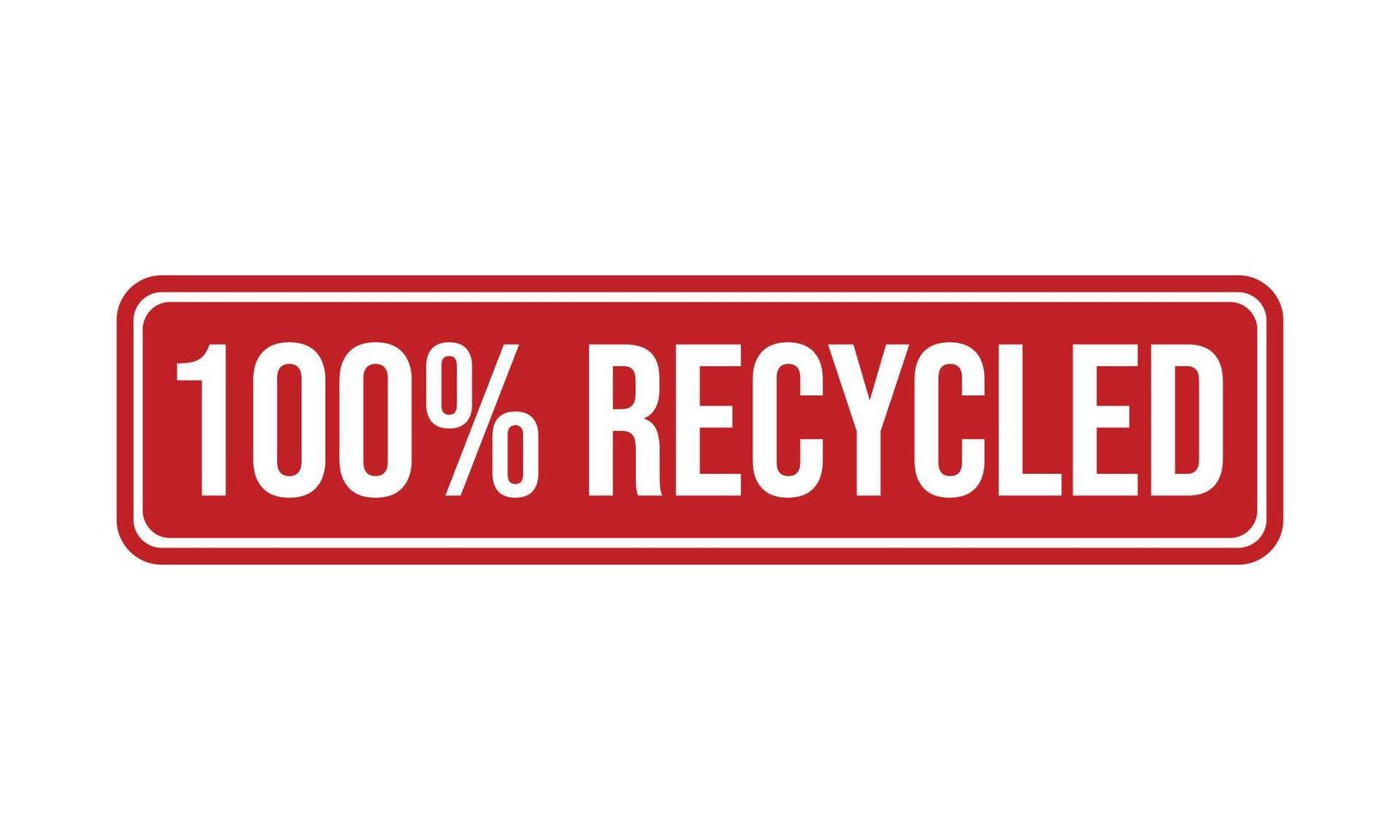 100 Percent Recycled Rubber Stamp vector