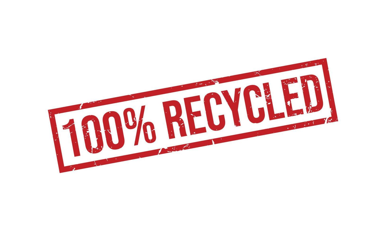 100 Percent Recycled Rubber Stamp vector