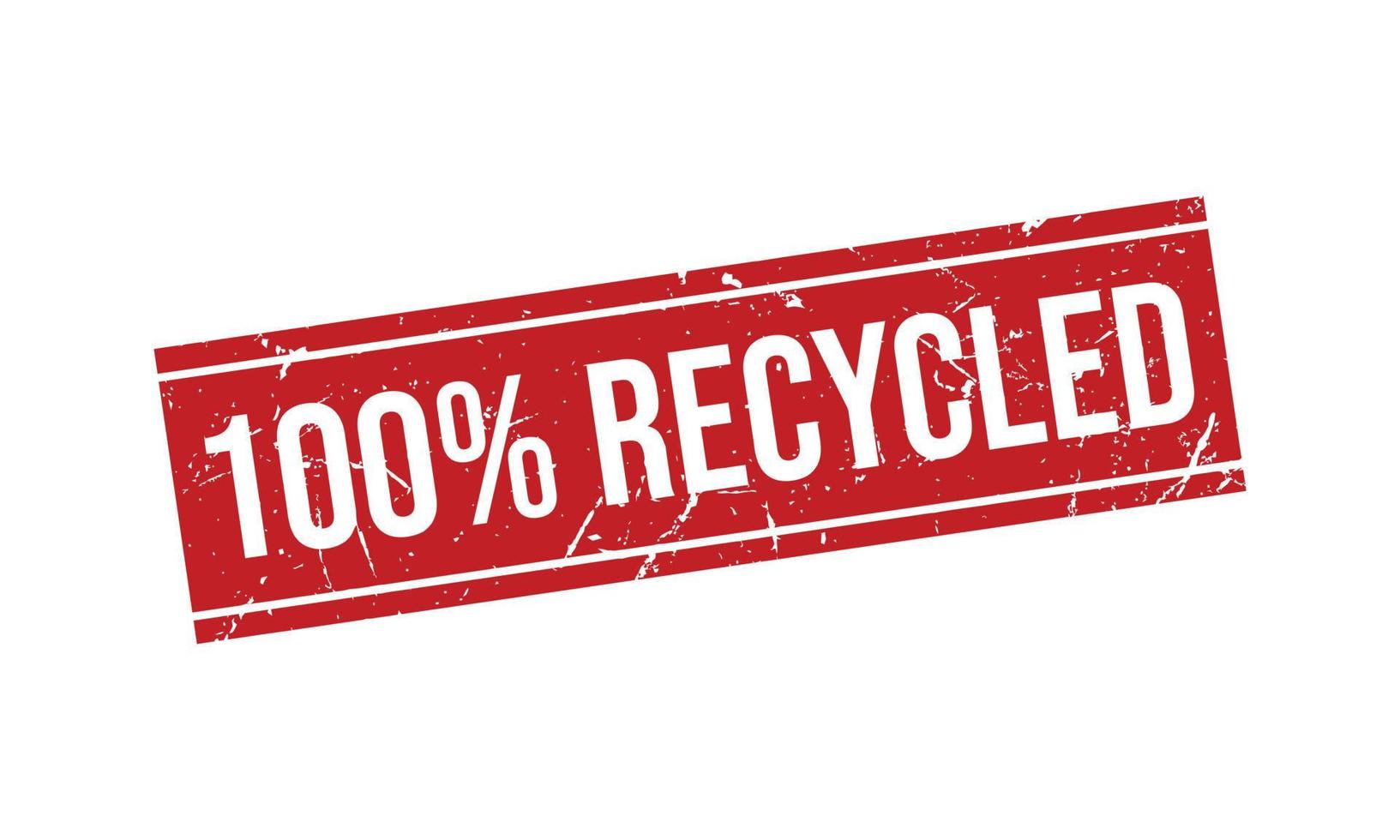 100 Percent Recycled Rubber Stamp vector