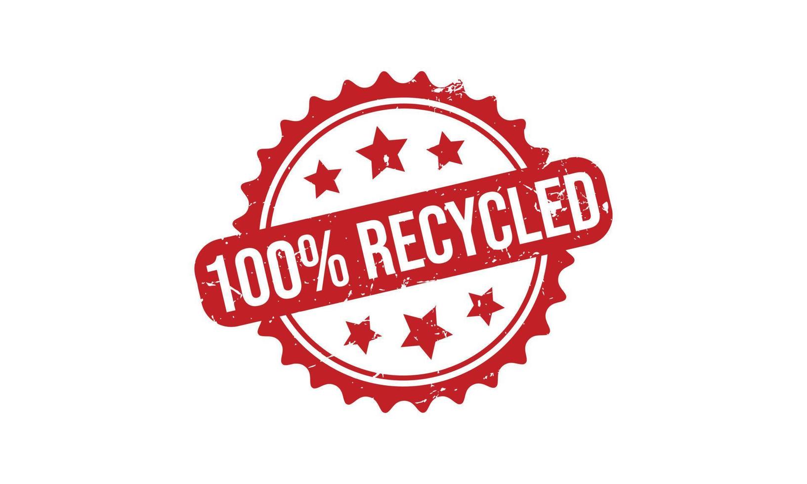 100 Percent Recycled Rubber Stamp vector