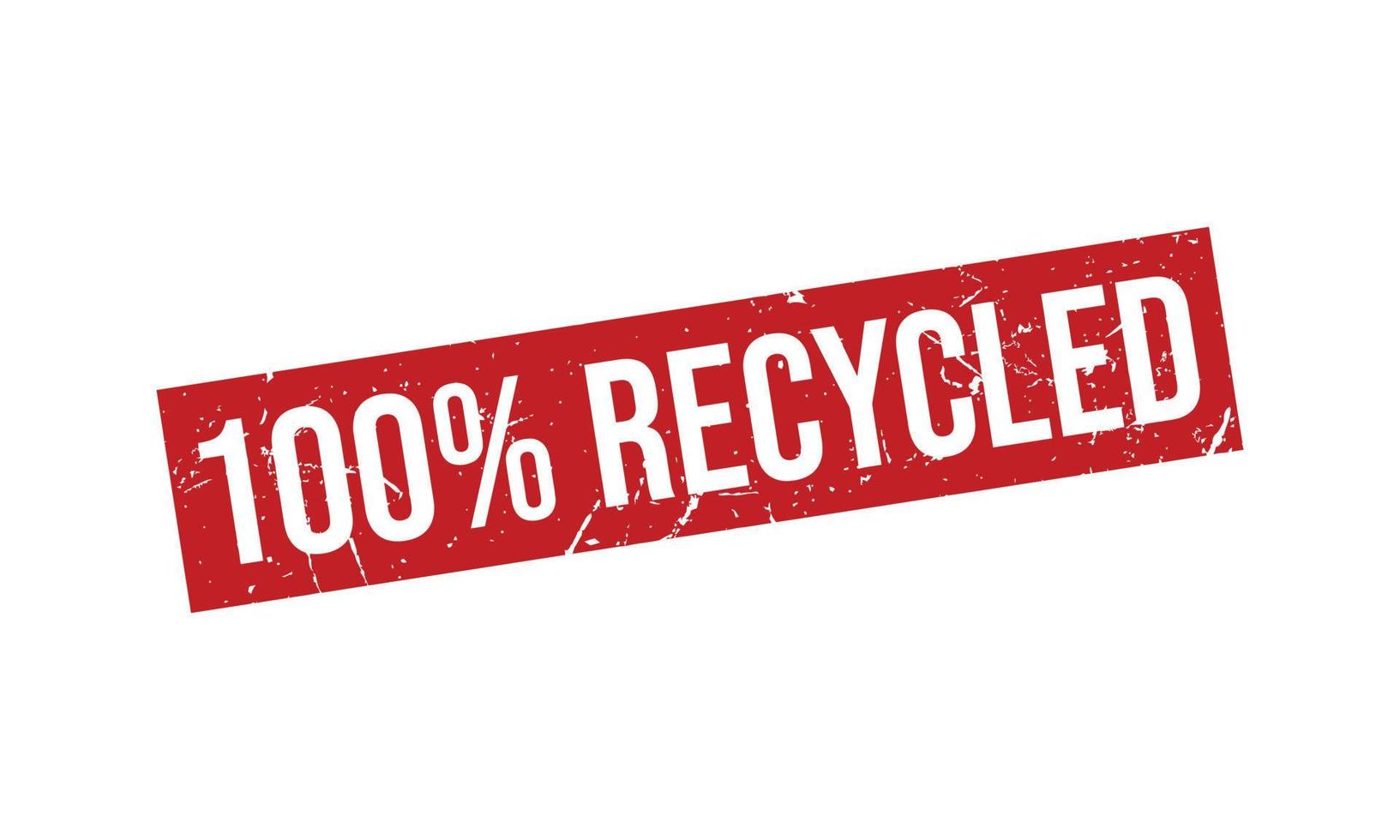 100 Percent Recycled Rubber Stamp vector