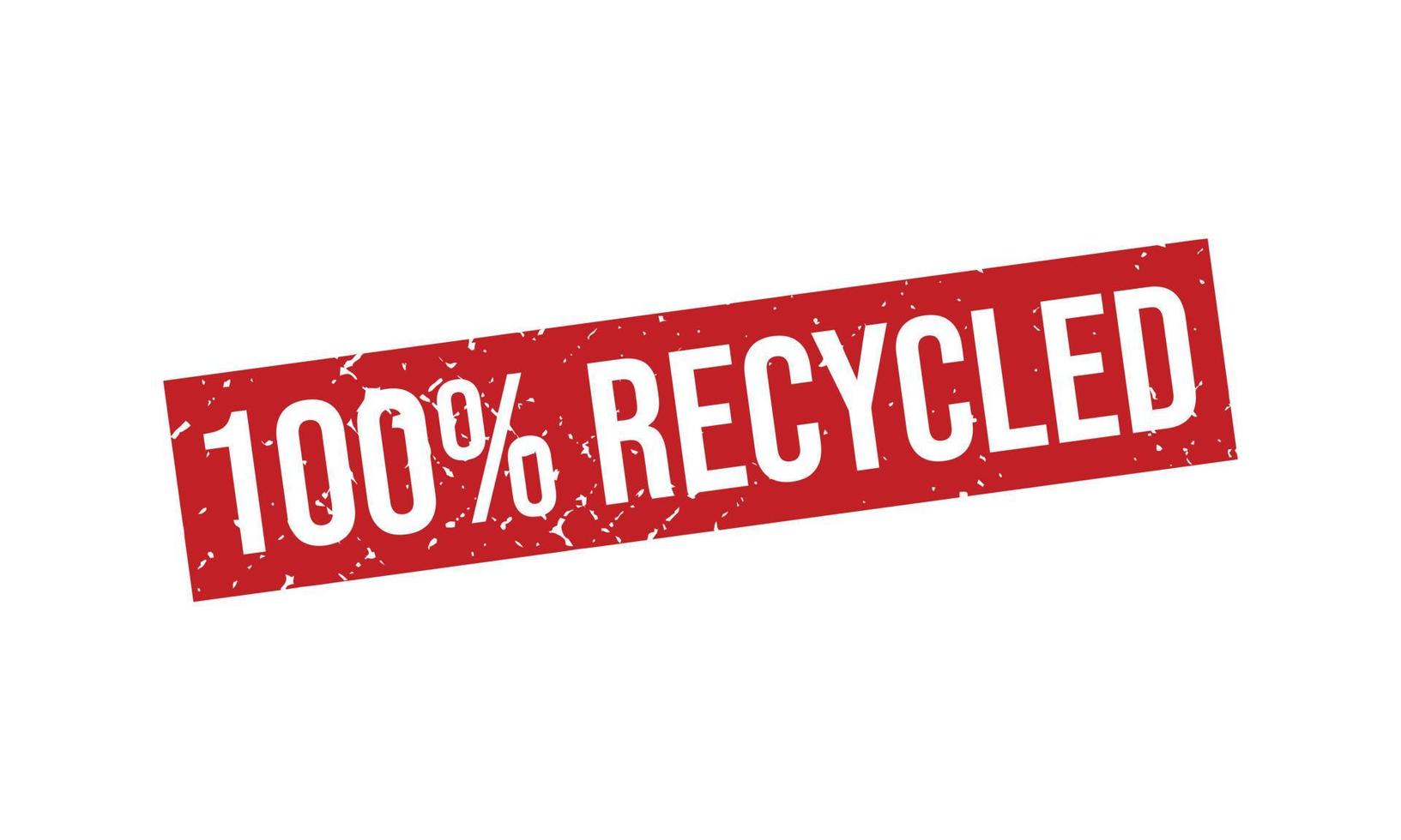 100 Percent Recycled Rubber Stamp vector