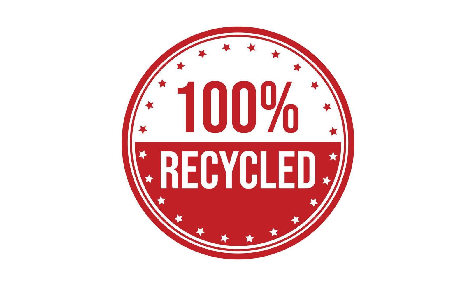 100 Percent Recycled Rubber Stamp vector