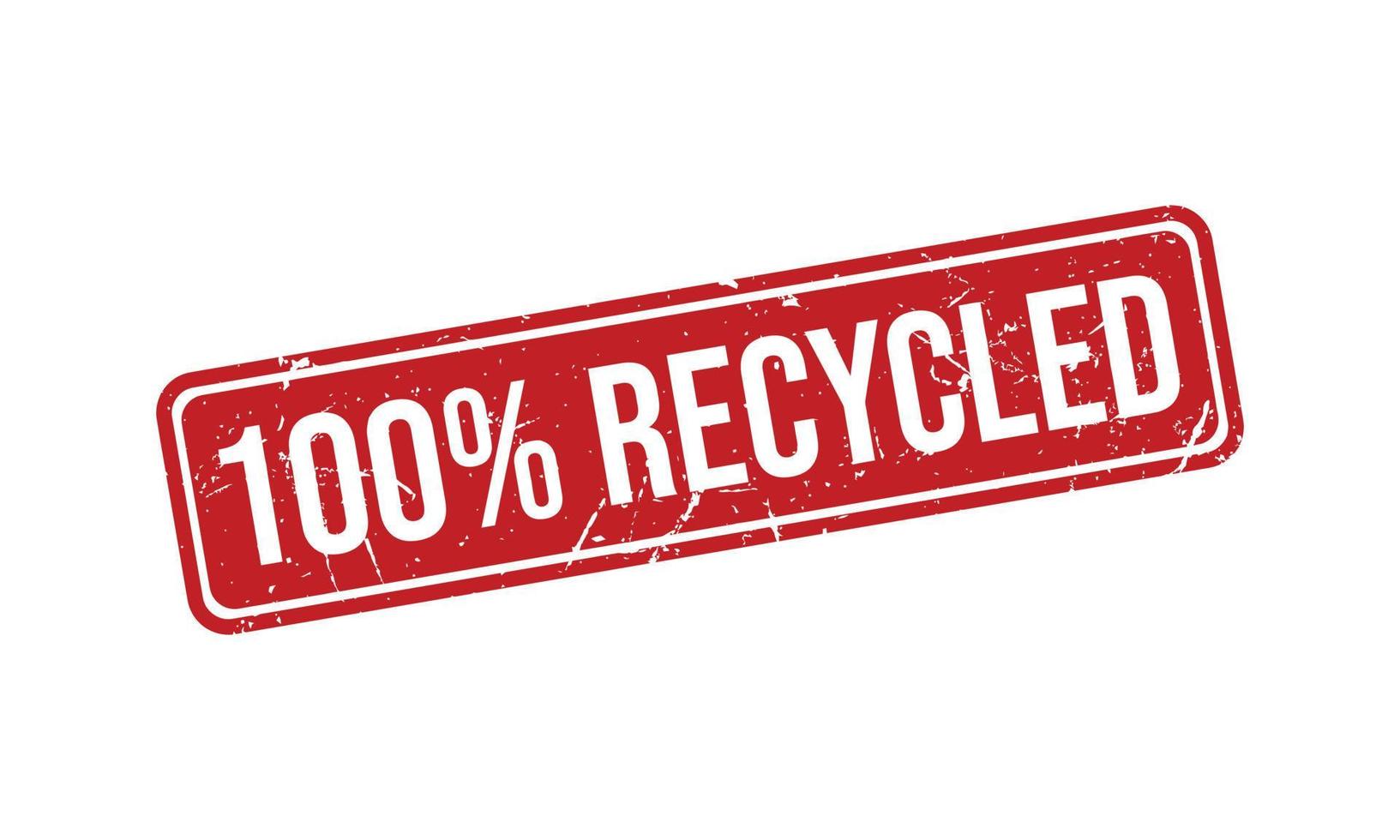 100 Percent Recycled Rubber Stamp vector