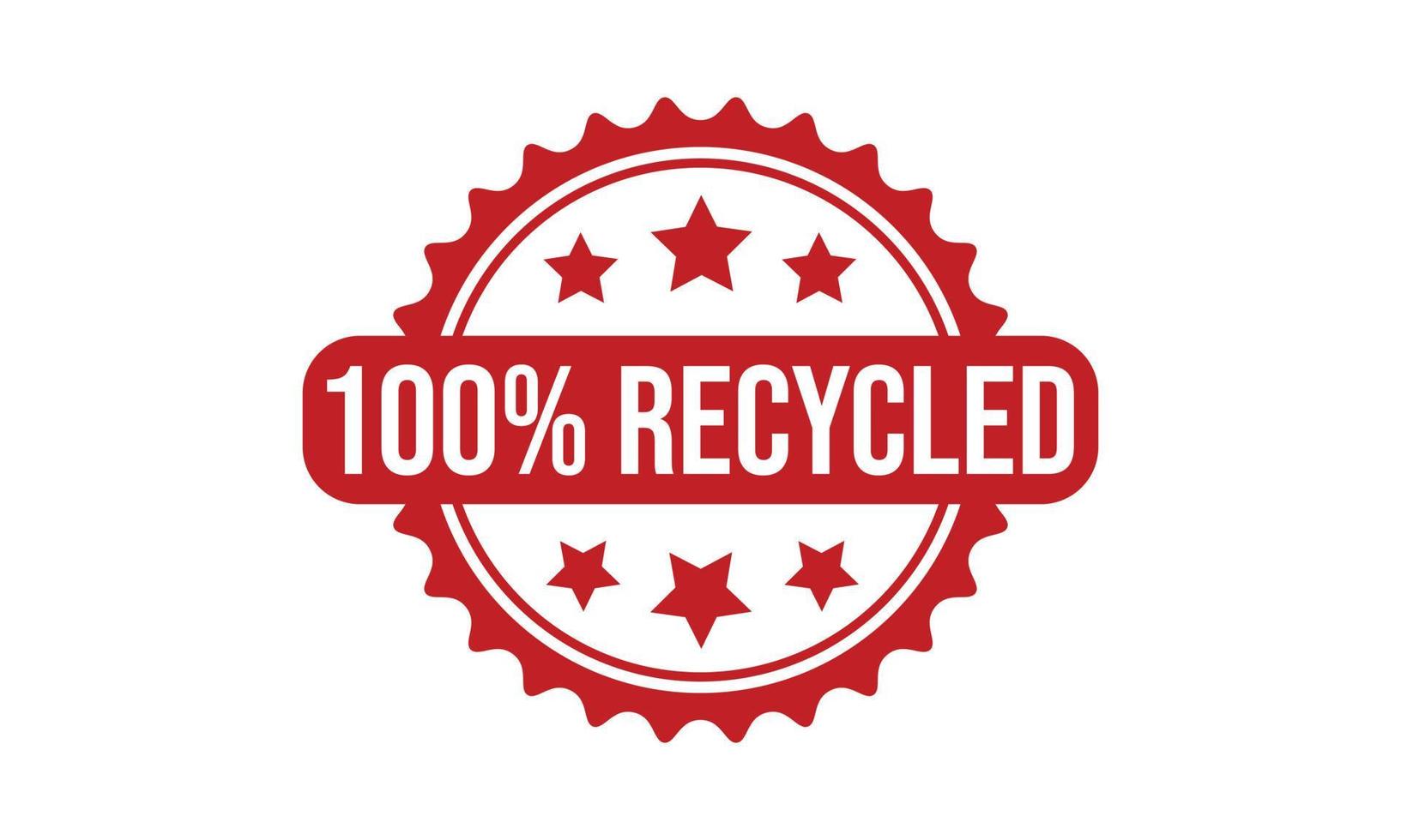 100 Percent Recycled Rubber Stamp vector