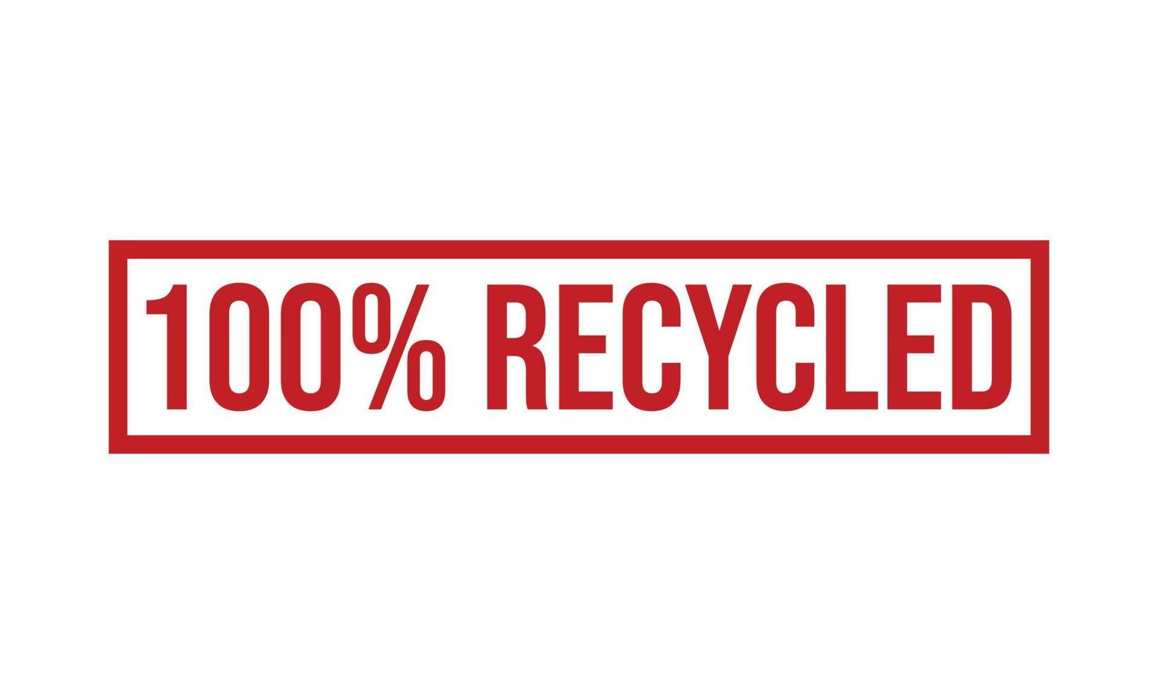 100 Percent Recycled Rubber Stamp vector