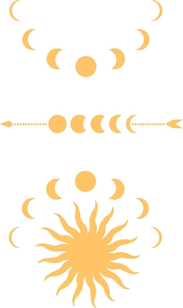 Symbolic sun. Vector doodle illustration. Isolated on white.