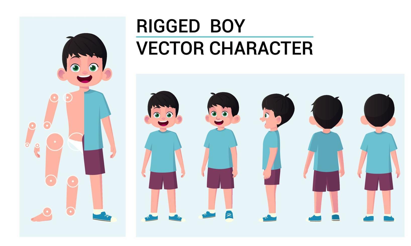 linda niño personaje creación conjunto con móvil cuerpo partes para animación prima ilustración vector