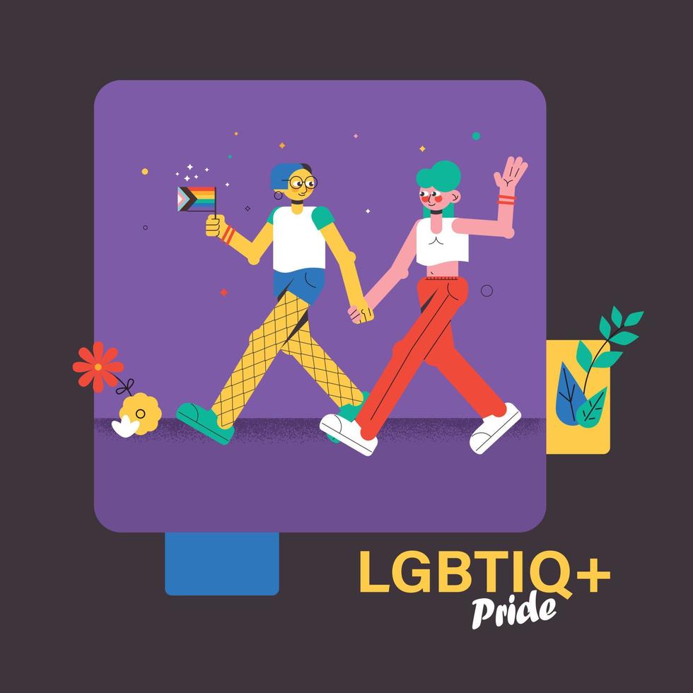LGTBQ pride - love card vector