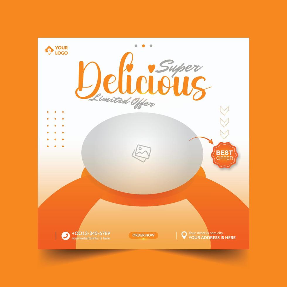 Food recipe post template, Food social media post, restaurant social media posts vector