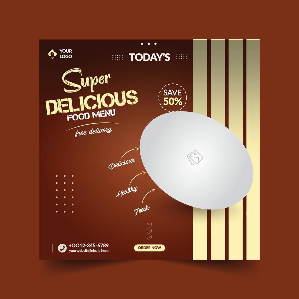 Food recipe post template, Food social media post, restaurant social media posts vector