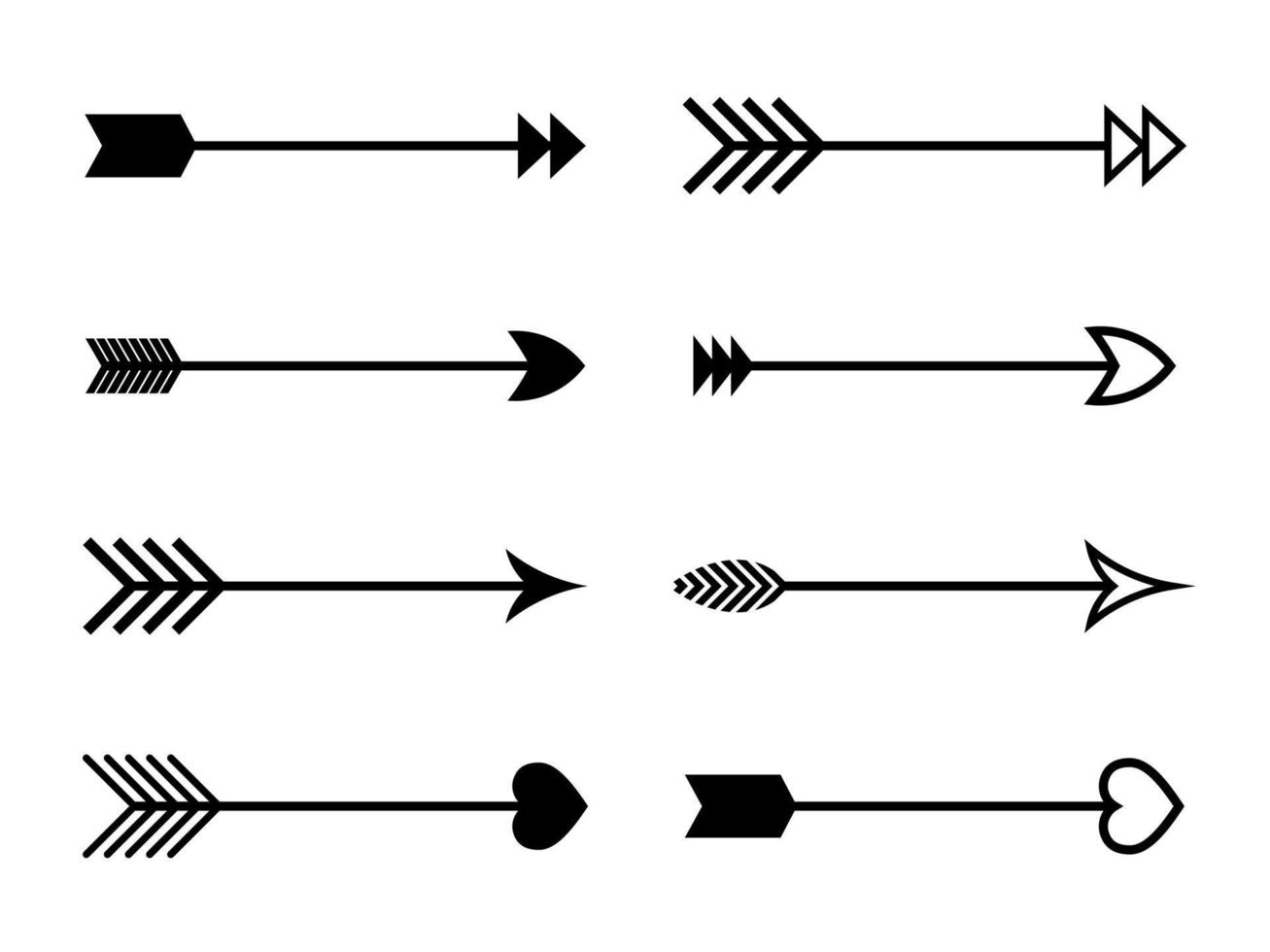 flecha acortar Arte conjunto en vector en blanco antecedentes. gráfico recursos