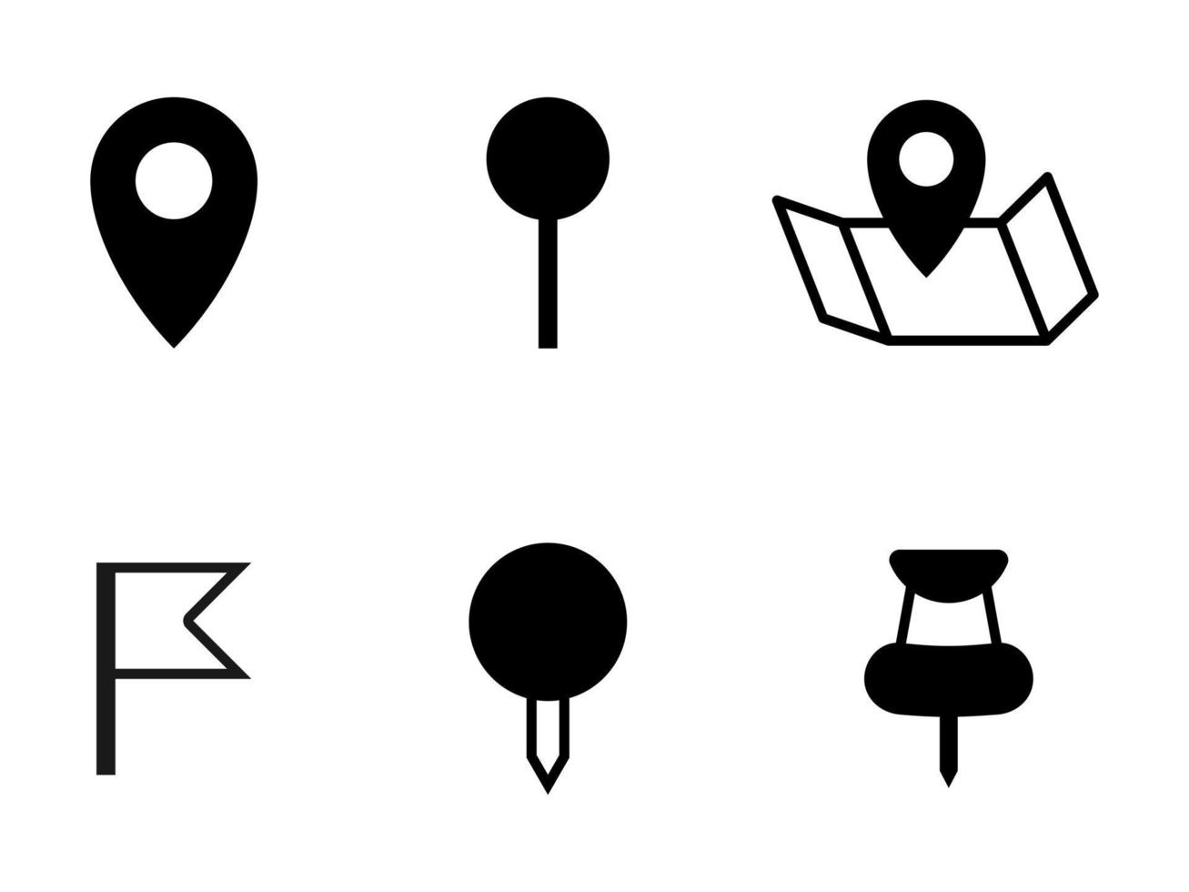 Location pin collection. Pointer icon for pin on the map to show the location. Vector resources