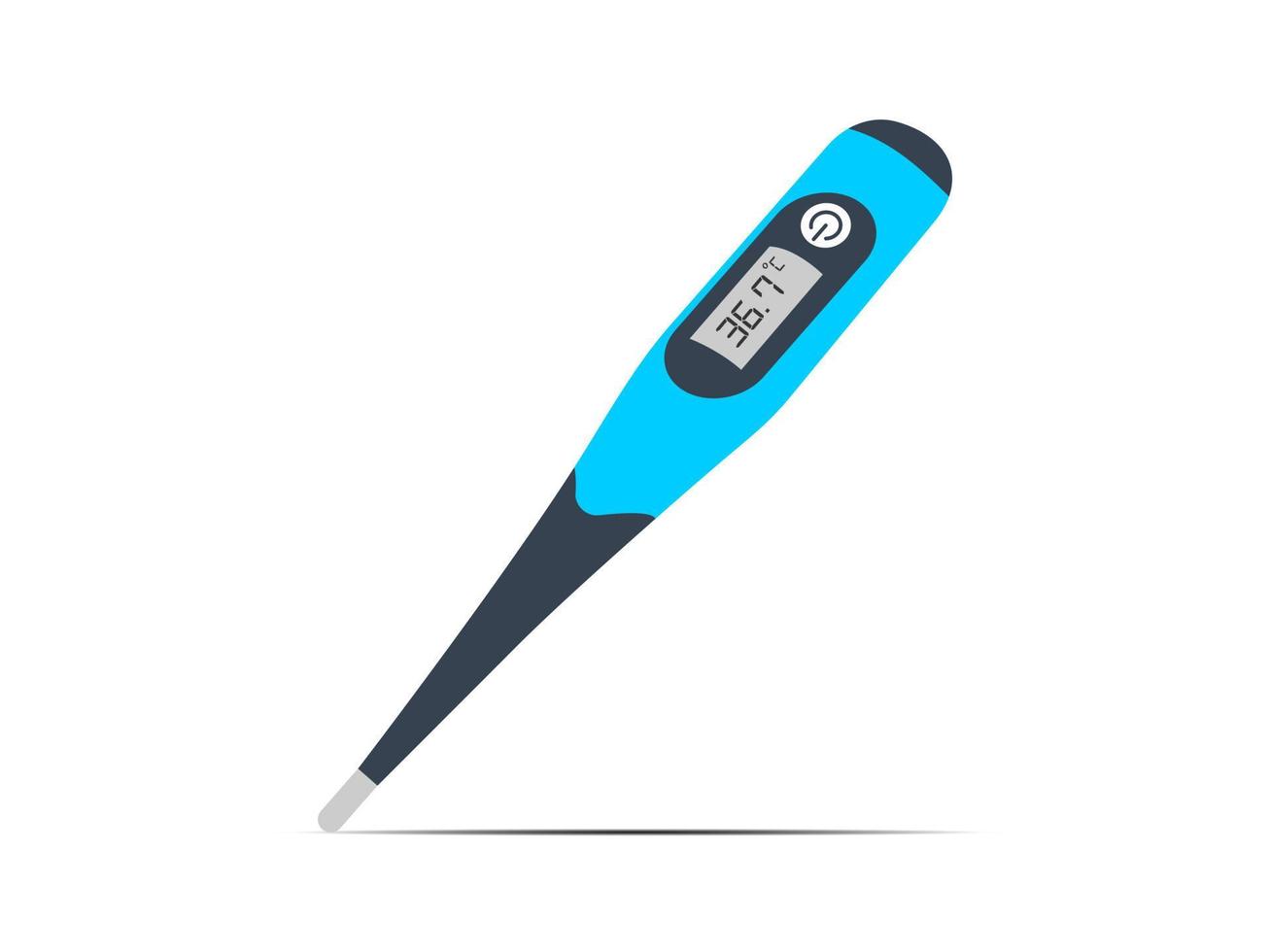 Vector celsius electronic medical thermometer for measuring icon isolated on white background. Design template for clip art, graphics. Front view
