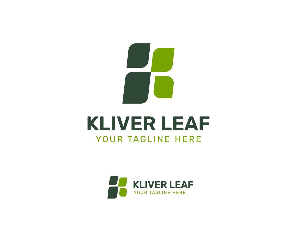 Leafy K Logo Design 4 vector