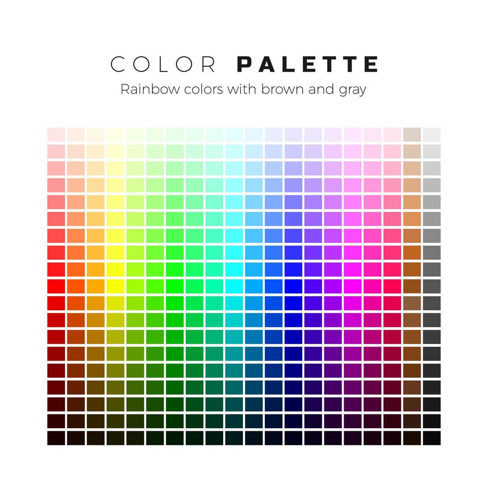 Colorful palette. Set of bright colors of rainbow palette. Full spectrum of colors. Vector illustration isolated on white background