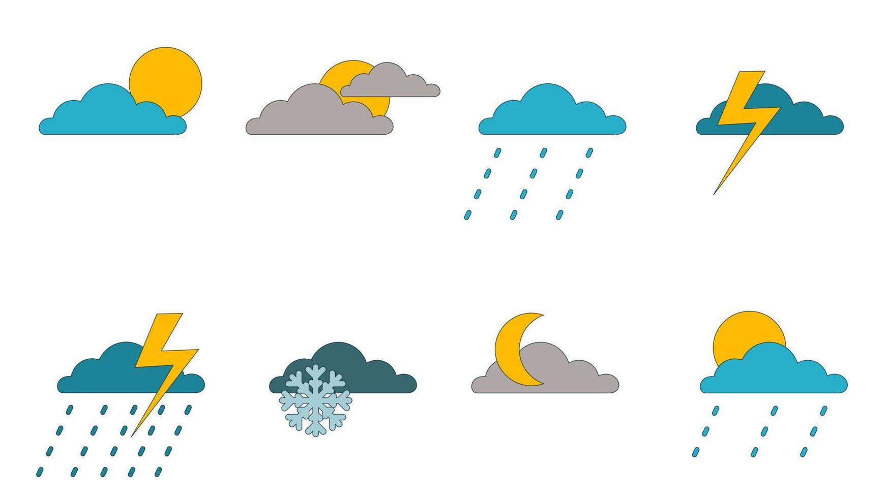 set of weather icons vector