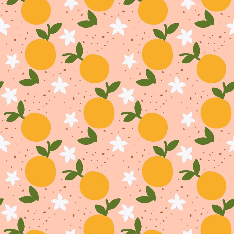 pattern with doodle oranges vector