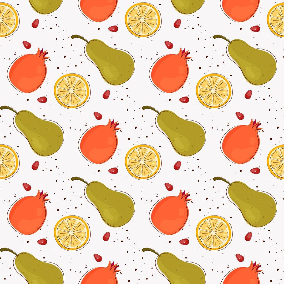 colorful stylized fruits pattern design vector