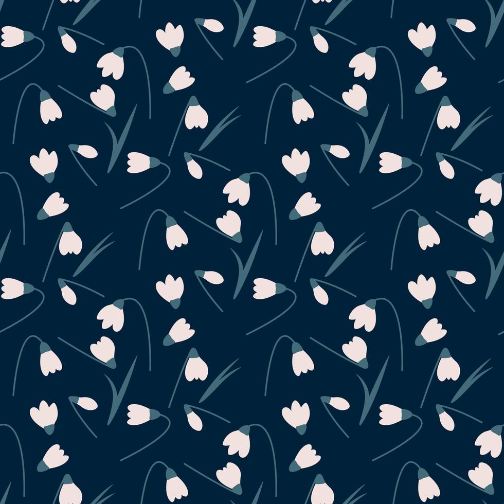 snowdrop flowers pattern vector