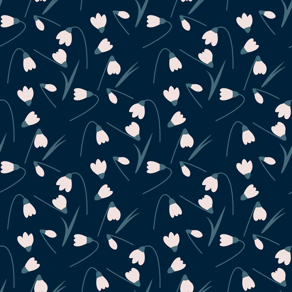 snowdrop flowers pattern vector