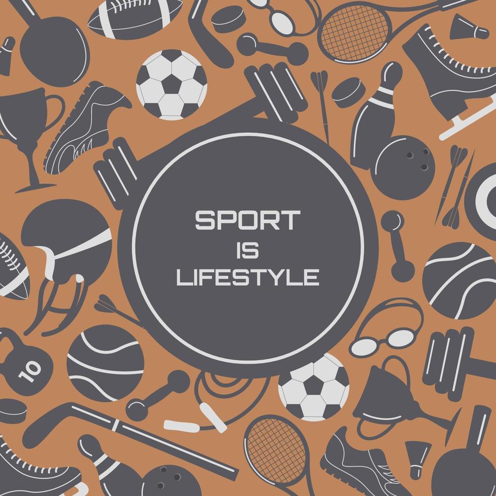 background with sport equipment vector