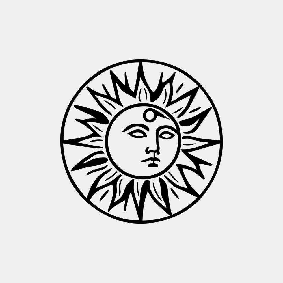 illustration of a sun god vector