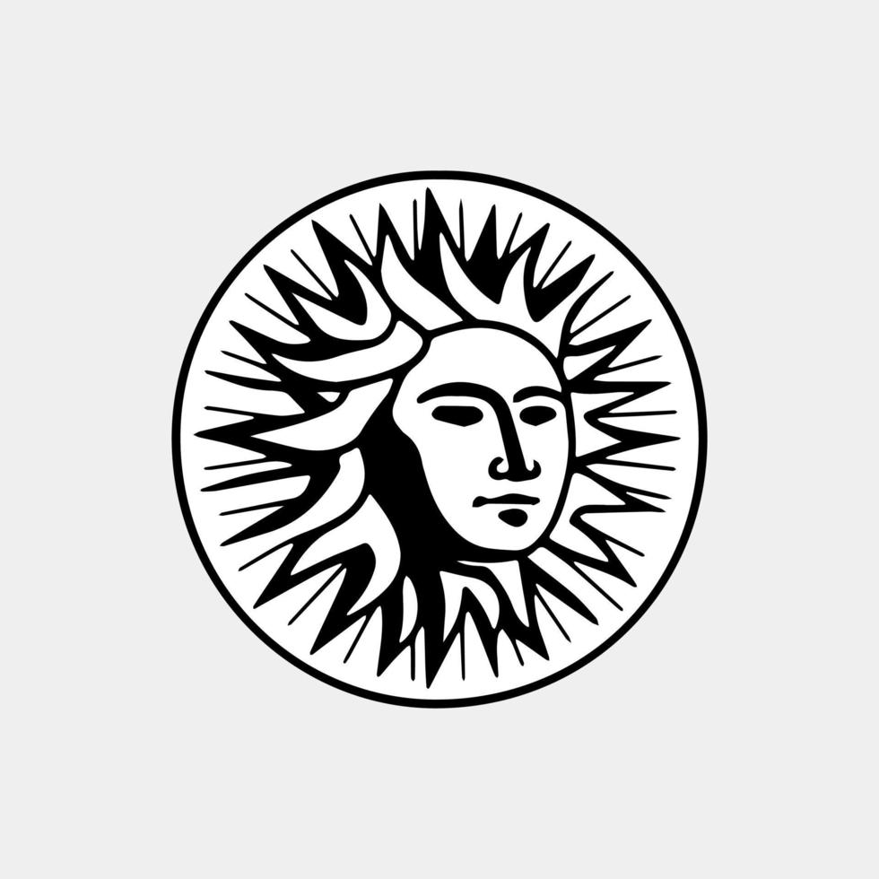 illustration of a sun god vector
