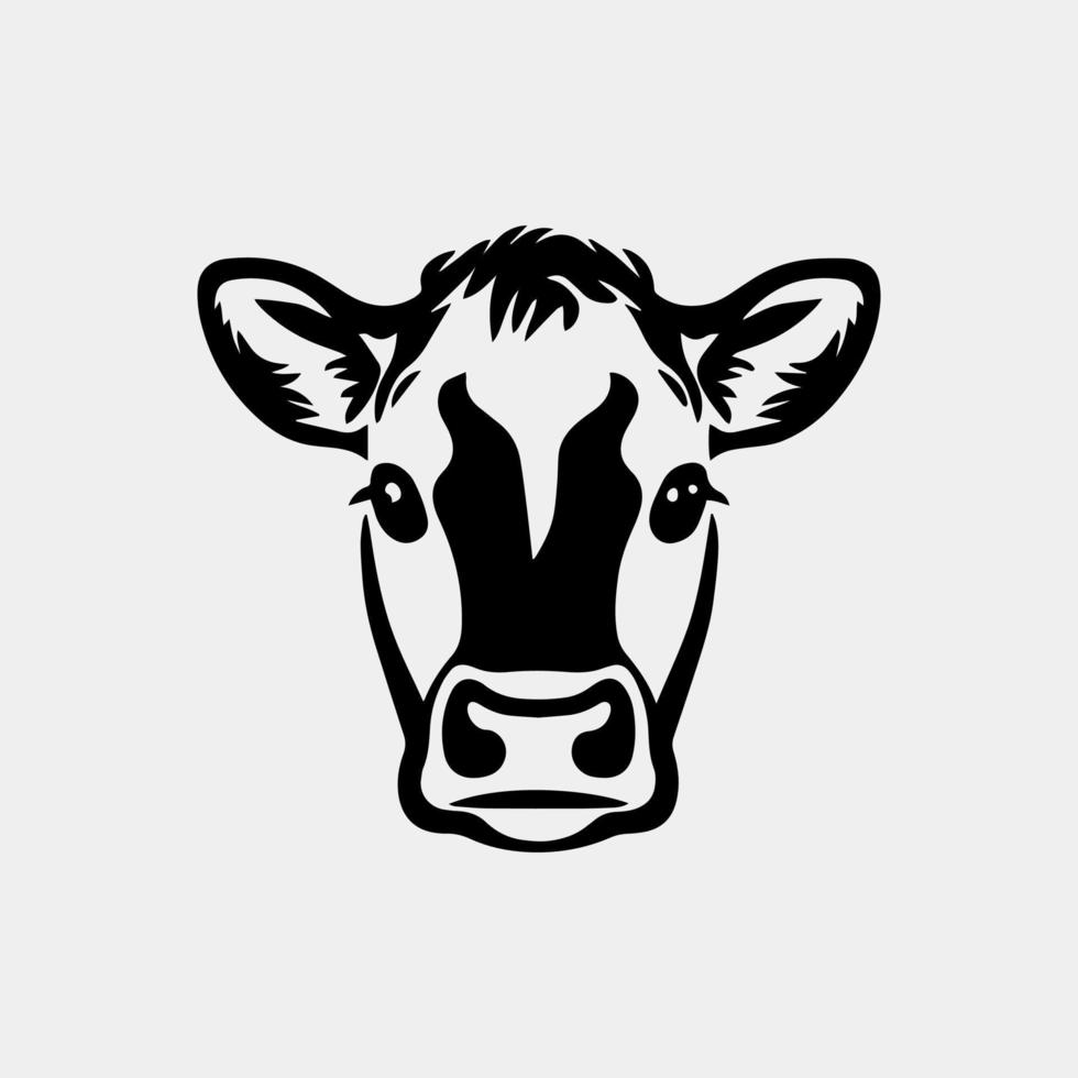 portrait of a cow isolated background vector