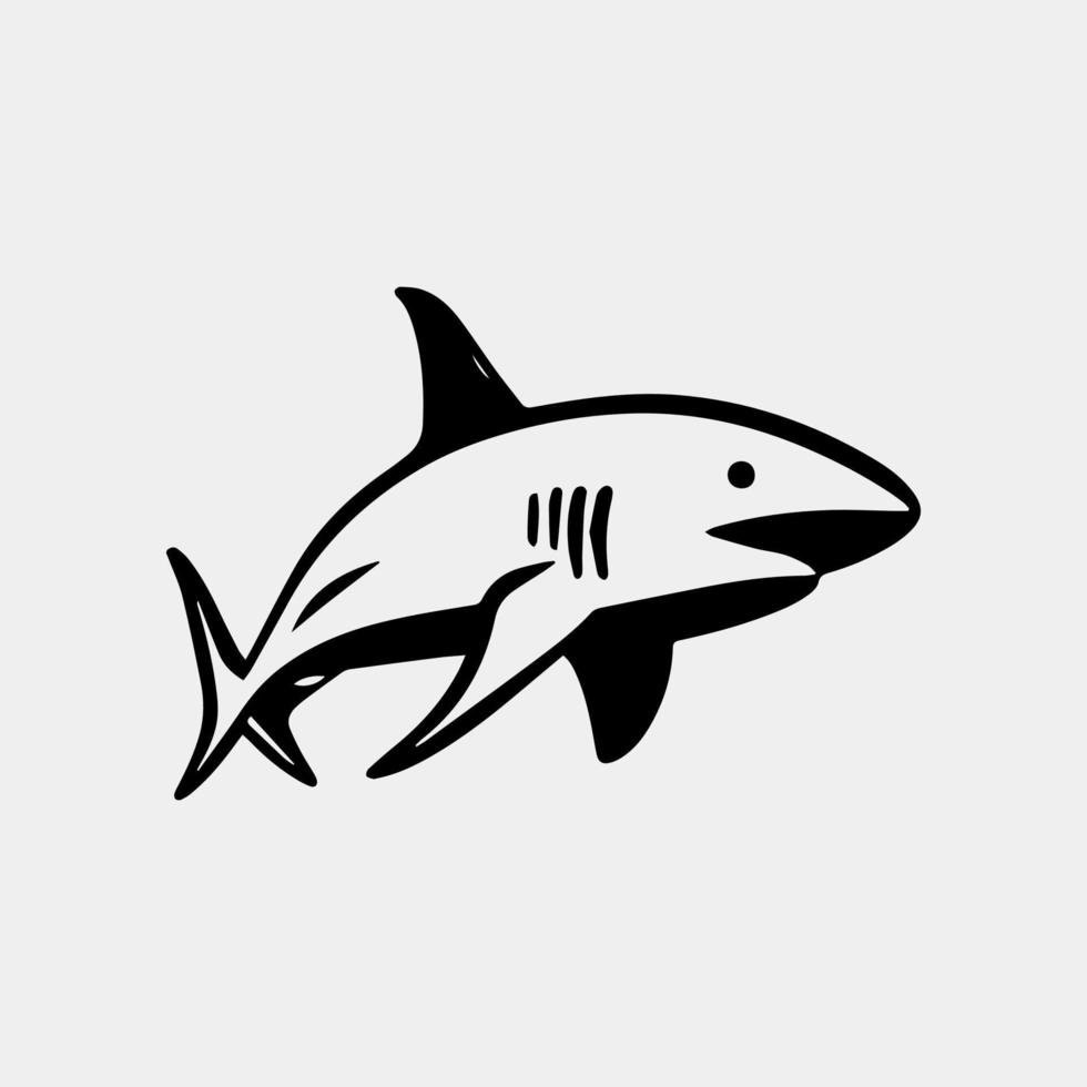 silhouette vector of a shark