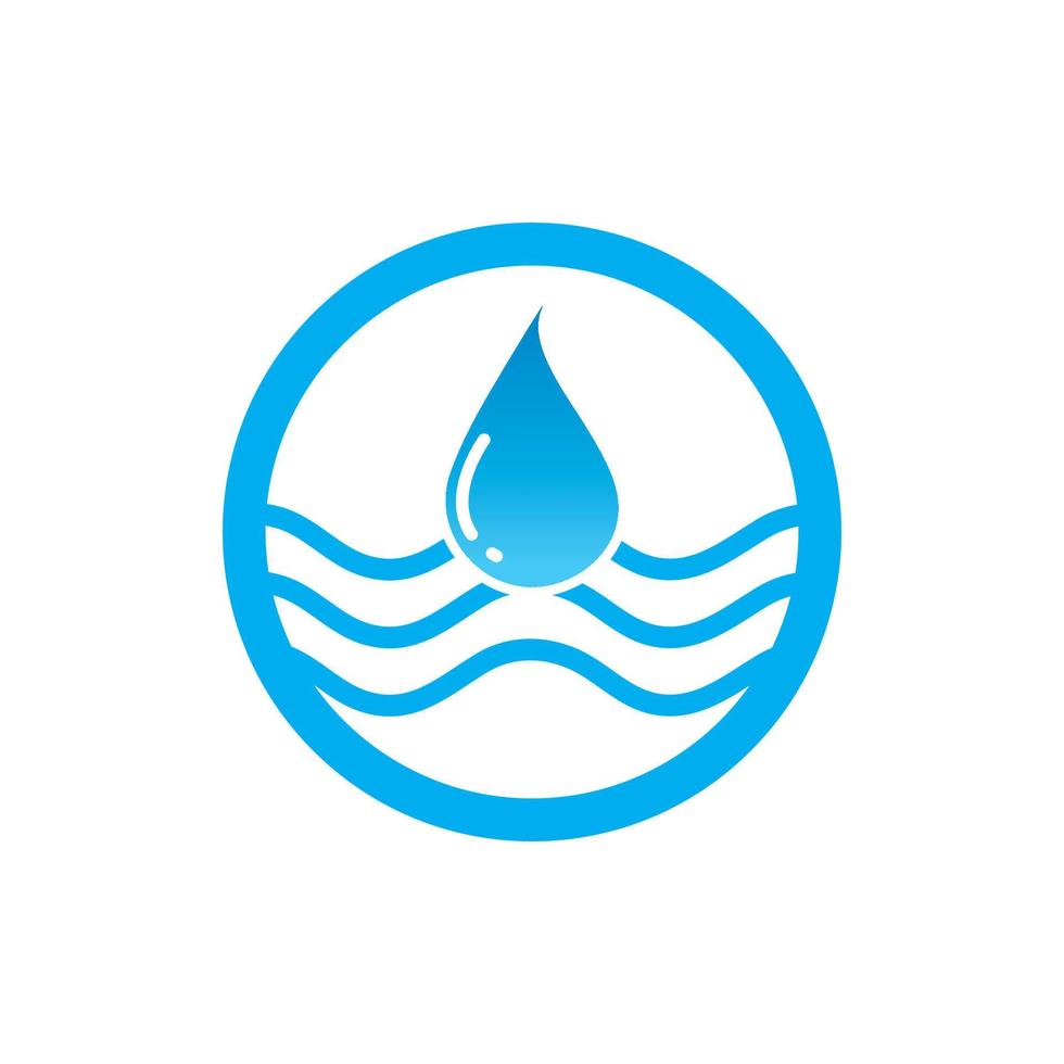 agua ola logo modelo vector ilustración