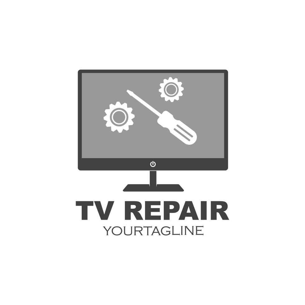 televisión reparar icono logo vector ilustración