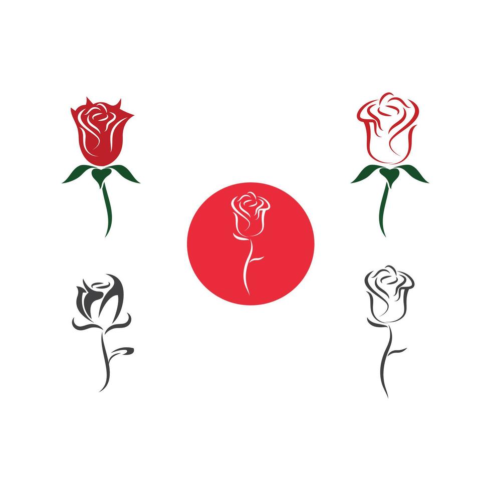 Rose flower Logo vector Template