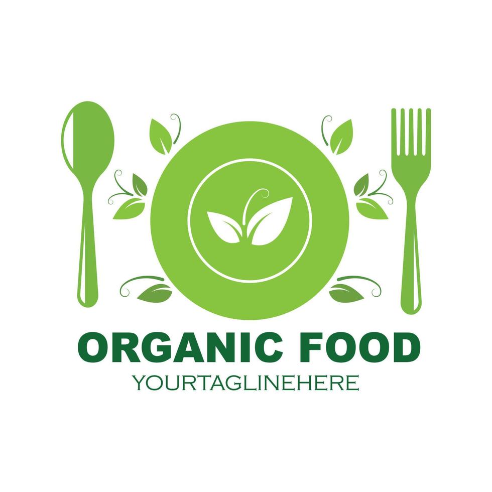 vegetariano icono logo vector ilustración