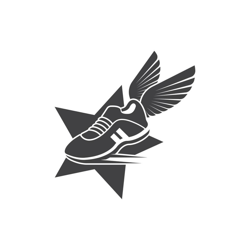 Diseño de ilustración de vector de logotipo de icono de zapatos para correr