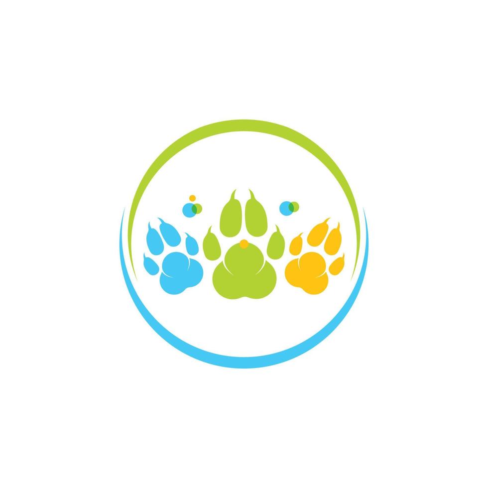 paw logo icon of pet vector