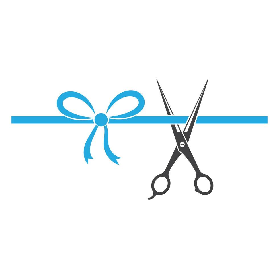 cutting ribbon with scissor vector illustration