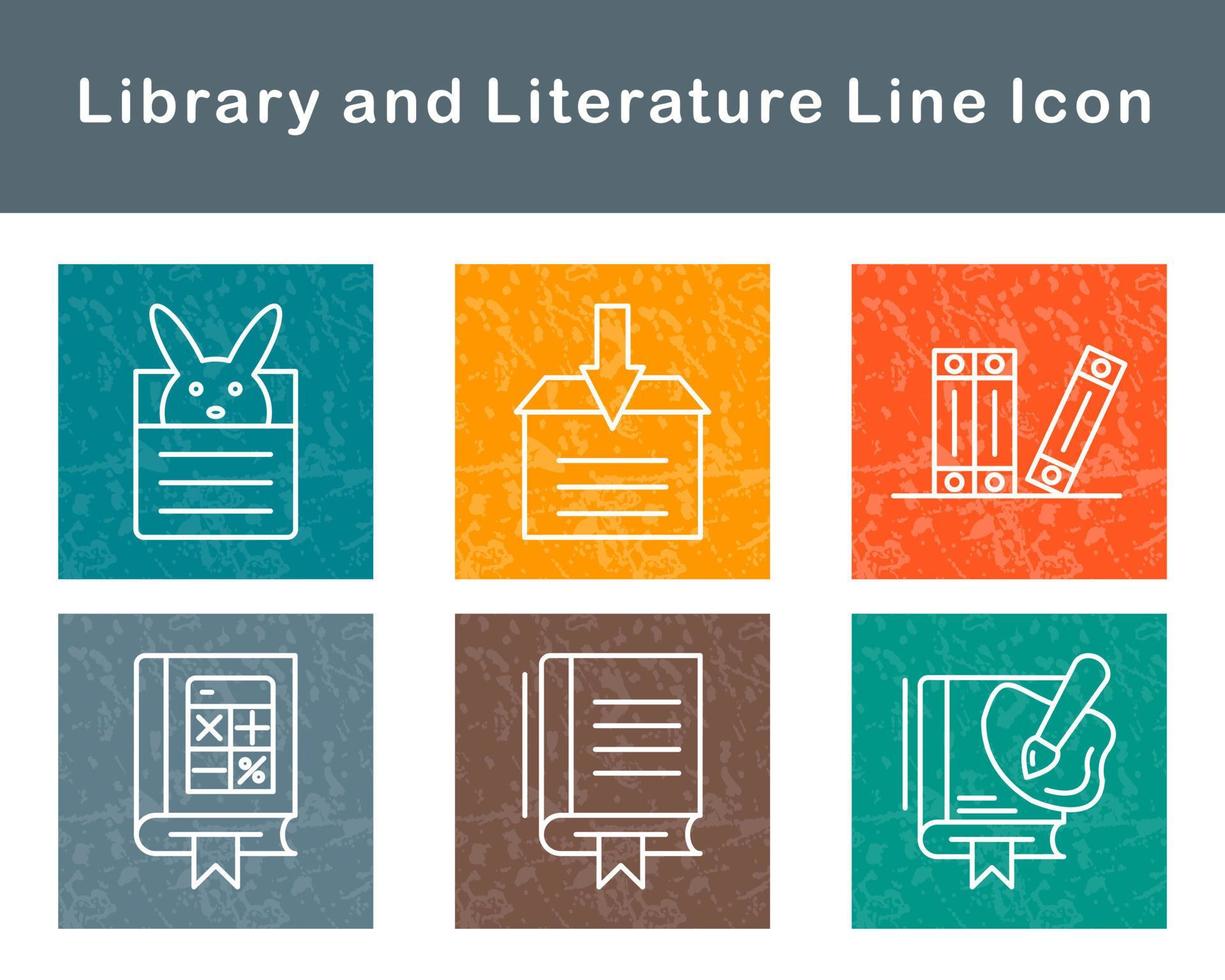 Library And Literature Vector Icon Set