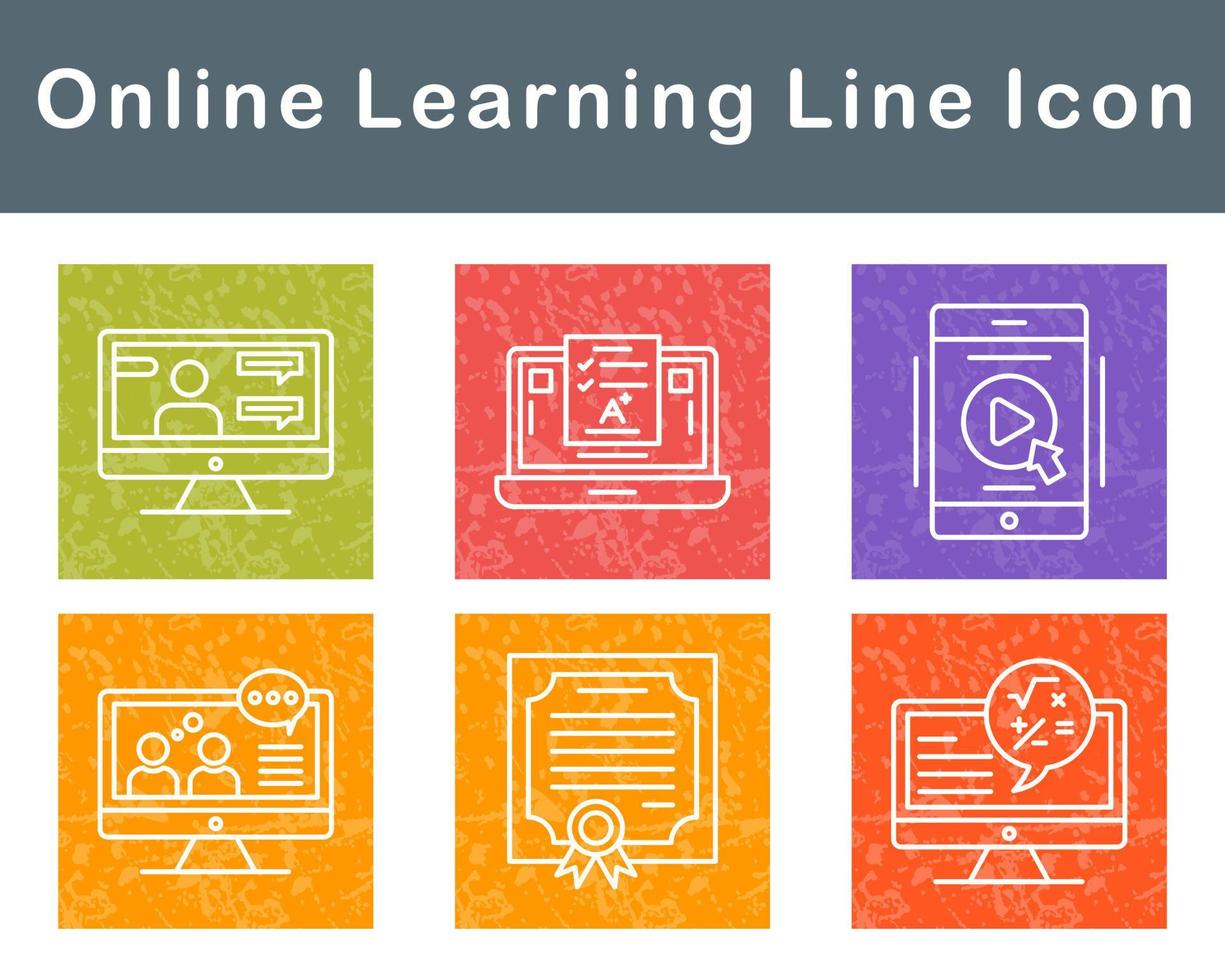 Online Learning Vector Icon Set