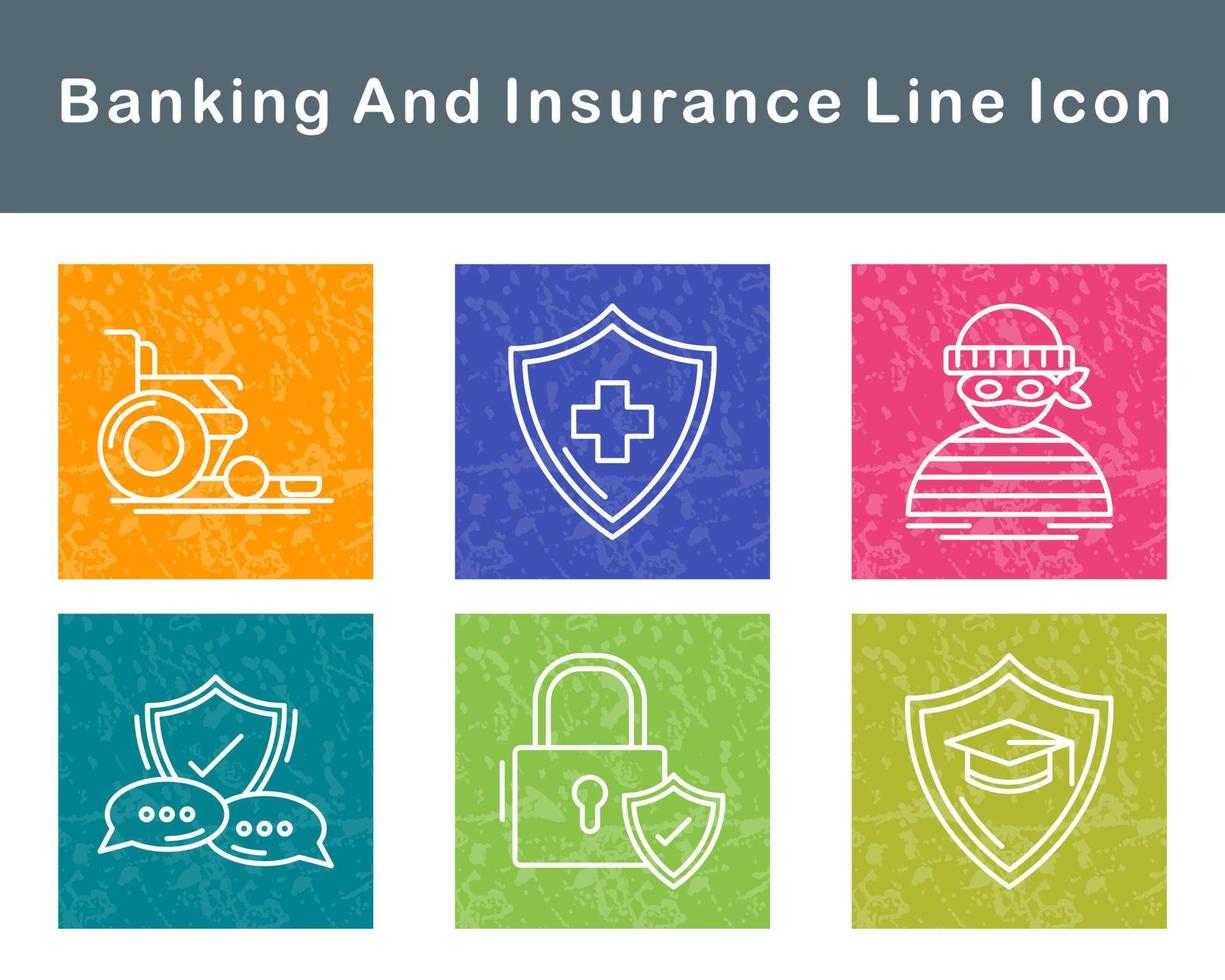 bancario y seguro vector icono conjunto